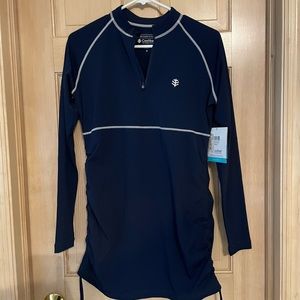 Dress style swim coverup with UPF protection